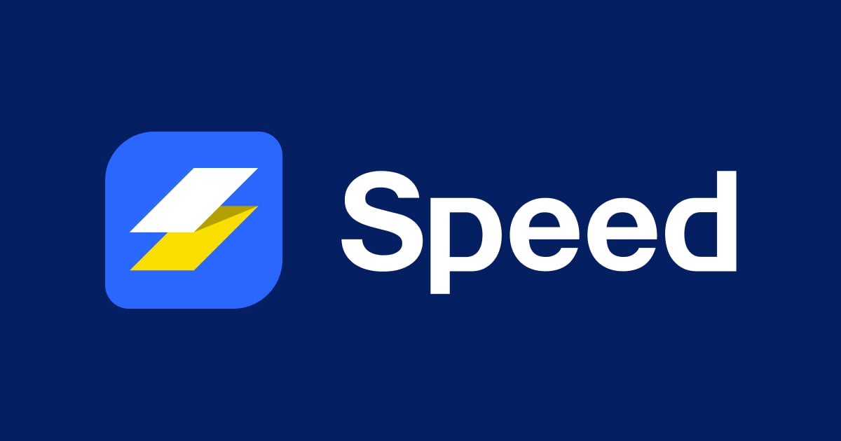 Speed Logo with blue background banner